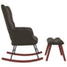 Rocking Chair with a Stool Dark Grey Velvet Txnopo