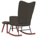 Rocking Chair with a Stool Dark Grey Velvet Txnopo