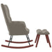 Rocking Chair with a Stool Light Grey Velvet Txnopb