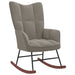 Rocking Chair with a Stool Light Grey Velvet Txnopb