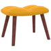 Rocking Chair with a Stool Mustard Yellow Velvet Txnopi