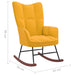 Rocking Chair with a Stool Mustard Yellow Velvet Txnopi