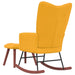 Rocking Chair with a Stool Mustard Yellow Velvet Txnopi