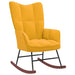 Rocking Chair with a Stool Mustard Yellow Velvet Txnopi