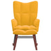 Rocking Chair With a Stool Mustard Yellow Velvet Txnopi