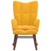 Rocking Chair with a Stool Mustard Yellow Velvet Txnopi