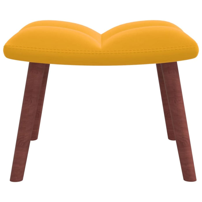Rocking Chair with a Stool Mustard Yellow Velvet Txnopi