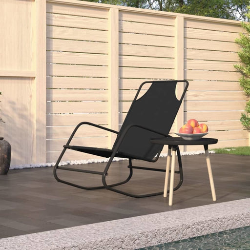 Rocking Sun Lounger Black Steel and Textilene Tonoxa