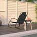 Rocking Sun Lounger Black Steel and Textilene Tonoxa