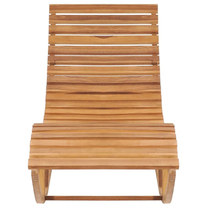 Rocking Sunlounger Solid Teak Wood Aktkb
