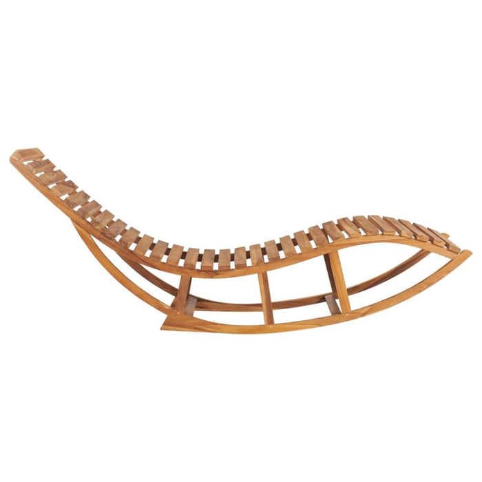 Rocking Sunlounger Solid Teak Wood Aktkb