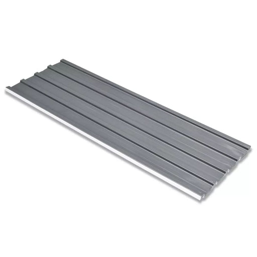Roof Panels 12 Pcs Galvanised Steel Grey Axknp