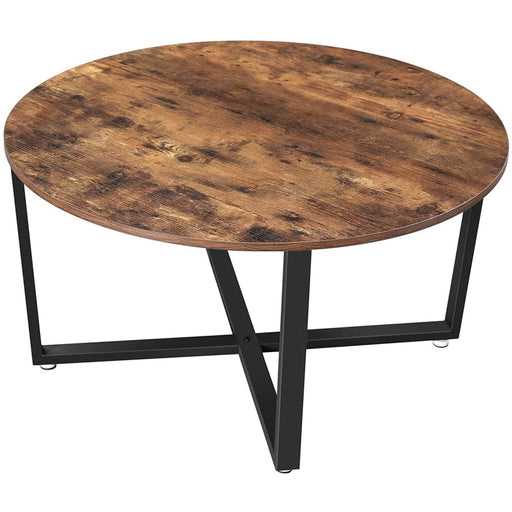 Round Coffee Table Rustic Brown And Black