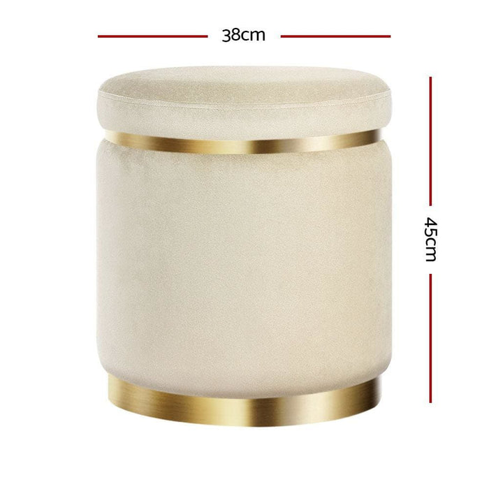 Goslash Picks Round Velvet Foot Stool Ottoman Rest Pouf