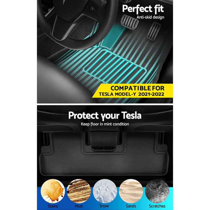 Car Rubber Floor Mats for Tesla Model y Trunk Toolbox Cargo