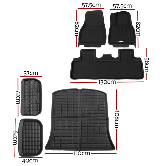 Car Rubber Floor Mats for Tesla Model y Trunk Toolbox Cargo