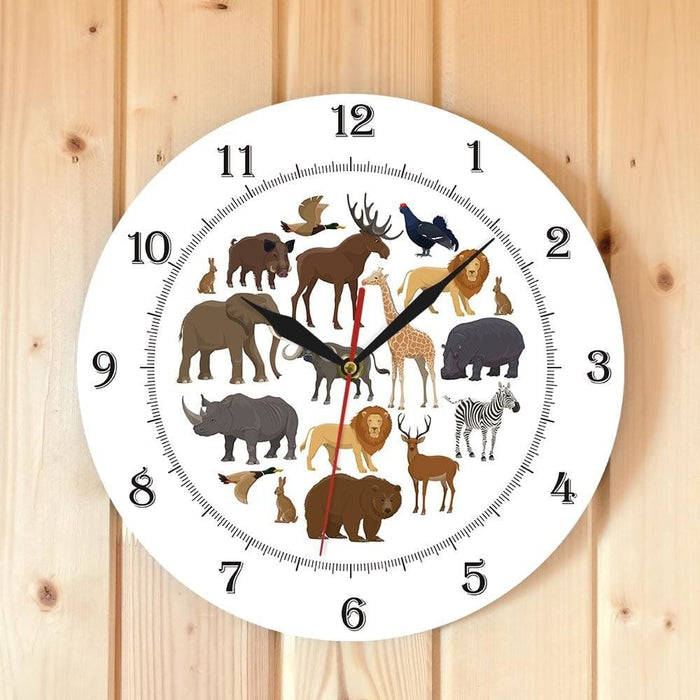 Safari Jungle Animals Decorative Modern Wall Clock African