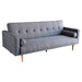 Sarantino 3 Seater Linen Sofa Bed Couch with Pillows - Dark
