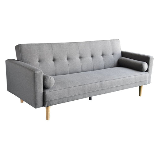 Sarantino 3 Seater Linen Sofa Bed Couch with Pillows