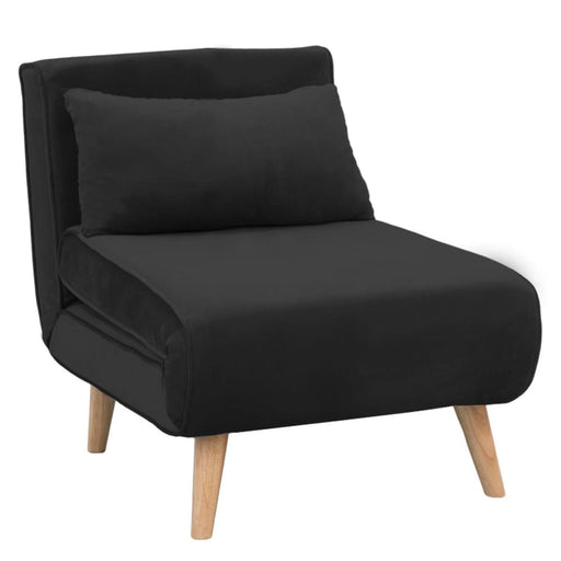 Sarantino Adjustable Chair Single Sofa Bed Faux Velvet