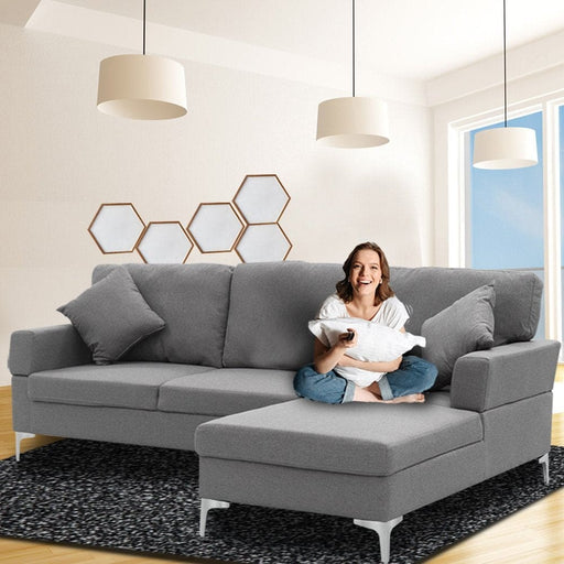 Sarantino Linen Corner Sofa Couch Lounge L - shape w Left