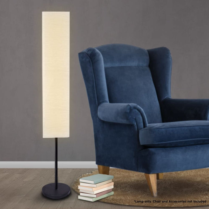 Sarantino Metal Floor Lamp with White Paper Wrinkle Shade