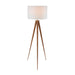 Sarantino Metal Tripod Floor Spot Lamp Shade Drum in Wooden