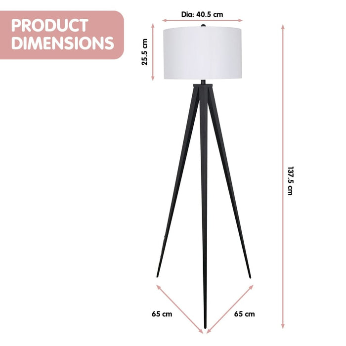 Sarantino Minimalist Modern Tripod Floor Lamp Black