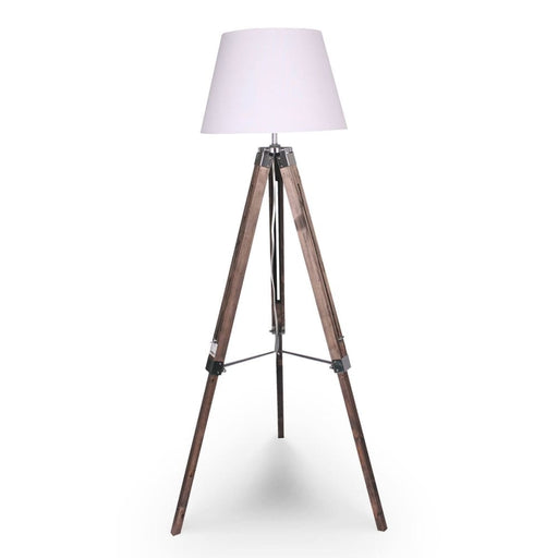 Sarantino Solid Wood Tripod Floor Lamp Adjustable Height