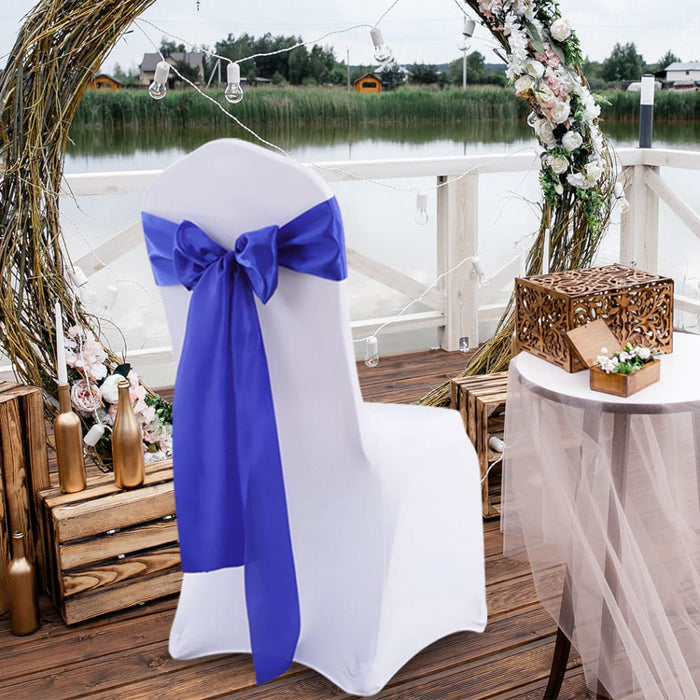 Goslash Picks 50x Satin Chair Sashes Cloth Cover Wedding