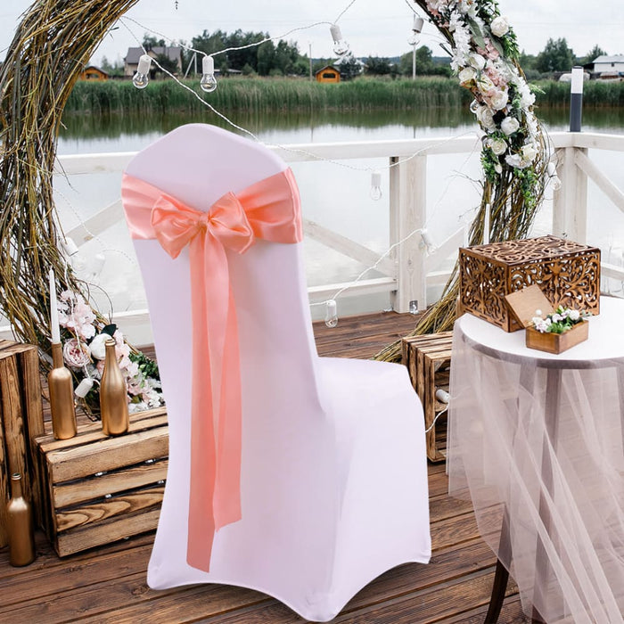 Goslash Picks 50x Satin Chair Sashes Cloth Cover Wedding