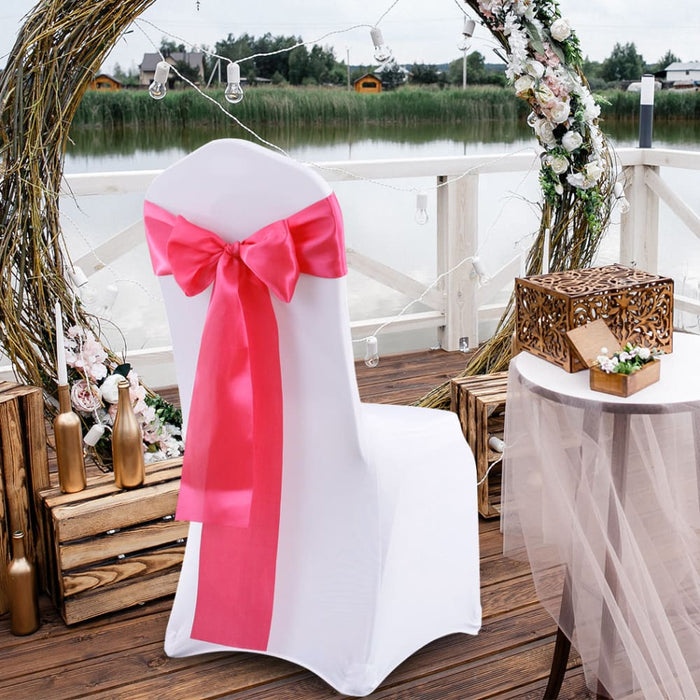 Goslash Picks 50x Satin Chair Sashes Cloth Cover Wedding