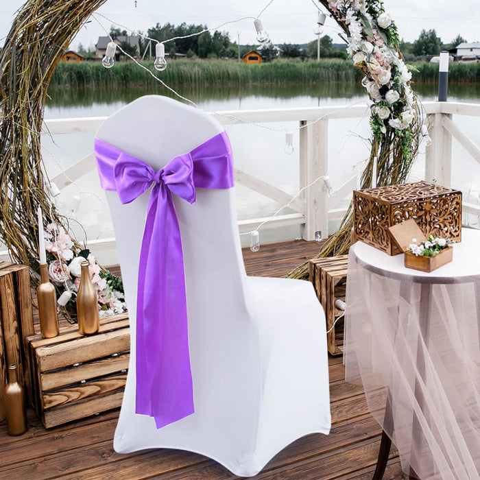 20x Satin Chair Sashes Cloth Cover Wedding Party Event