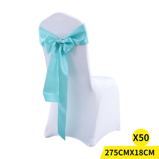 Goslash Picks 50x Satin Chair Sashes Cloth Cover Wedding