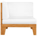Sectional Corner Sofa & Cream White Cushions Solid Acacia