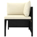 Sectional Corner Sofa with Cushions Black Poly Rattan Totpbi