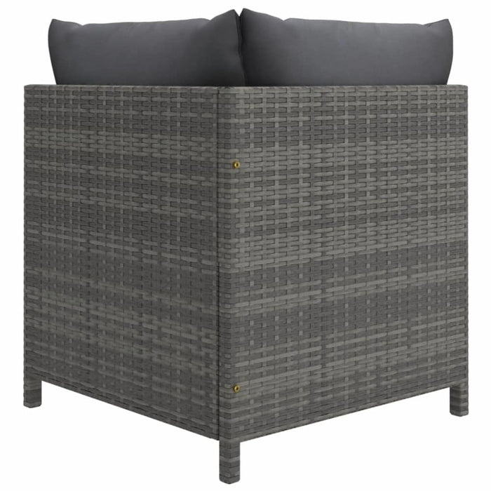 Sectional Corner Sofa with Cushions Grey Poly Rattan Totakt