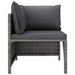 Sectional Corner Sofa with Cushions Grey Poly Rattan Totakt