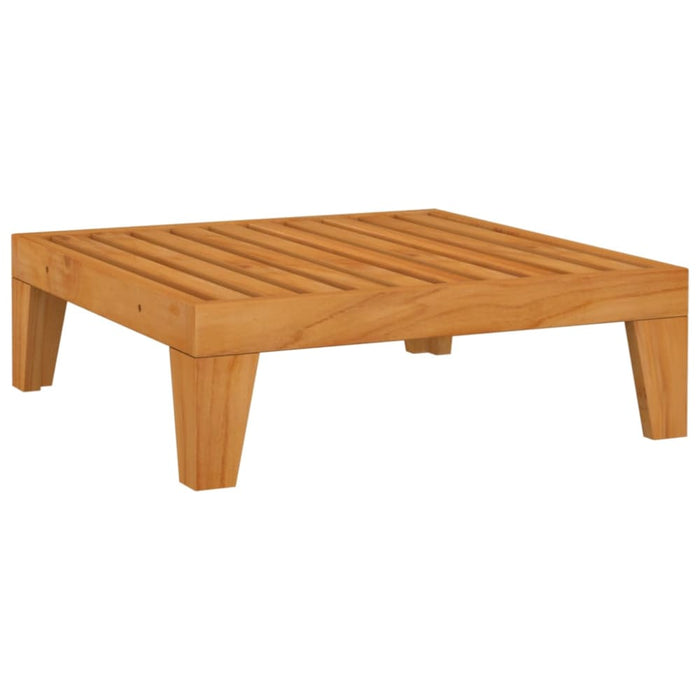 Sectional Footrest with Cream White Cushion Solid Acacia