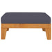 Sectional Footrest with Dark Grey Cushion Solid Acacia Wood