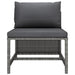Sectional Middle Sofa with Cushions Grey Poly Rattan Totaka