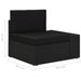 Sectional Sofa 3-seater Poly Rattan Black Akpbl
