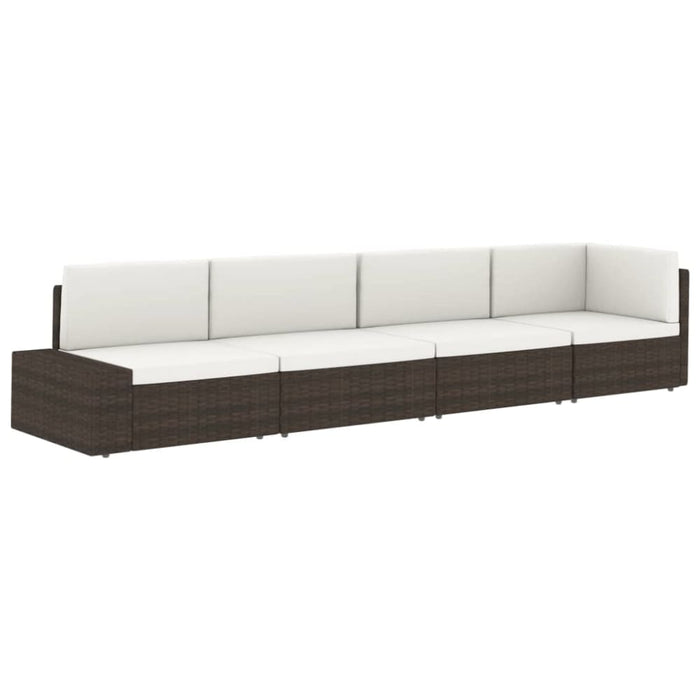 Sectional Sofa 3-seater Poly Rattan Black Akpbl