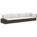 Sectional Sofa 3-seater Poly Rattan Black Akpbl
