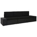Sectional Sofa 3-seater Poly Rattan Black Akpbl