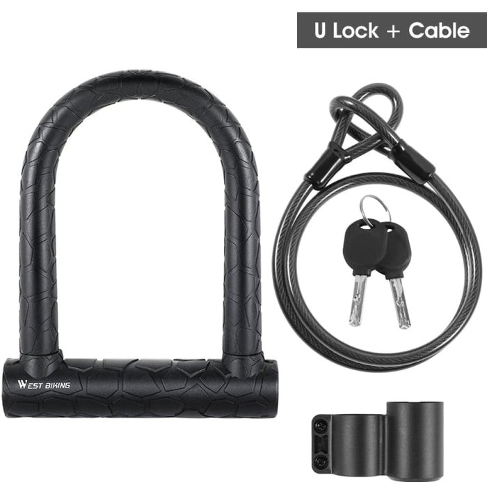 U Shape Bicycle Steel Lock with 2 Keys