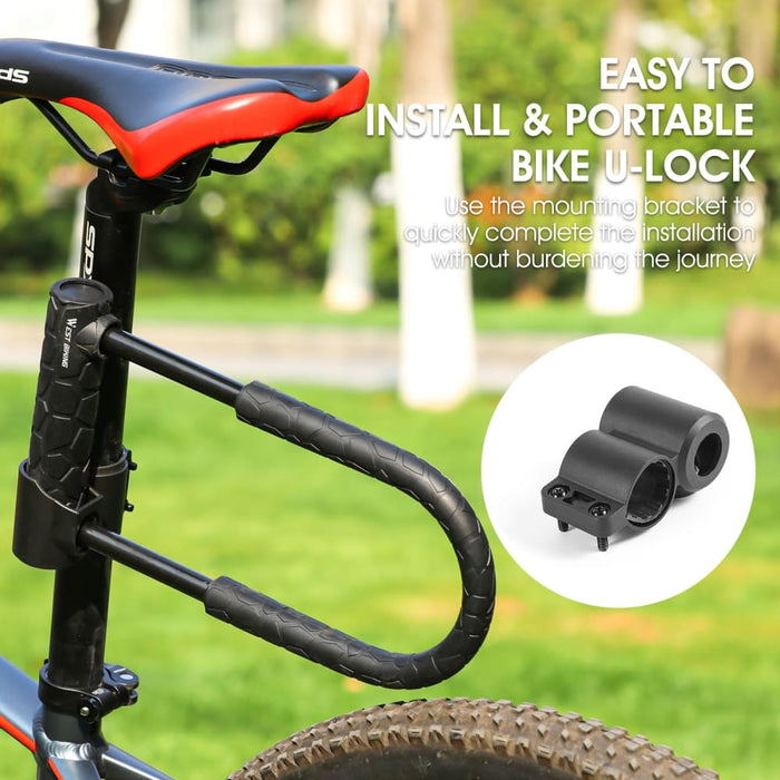 U Shape Bicycle Steel Lock with 2 Keys