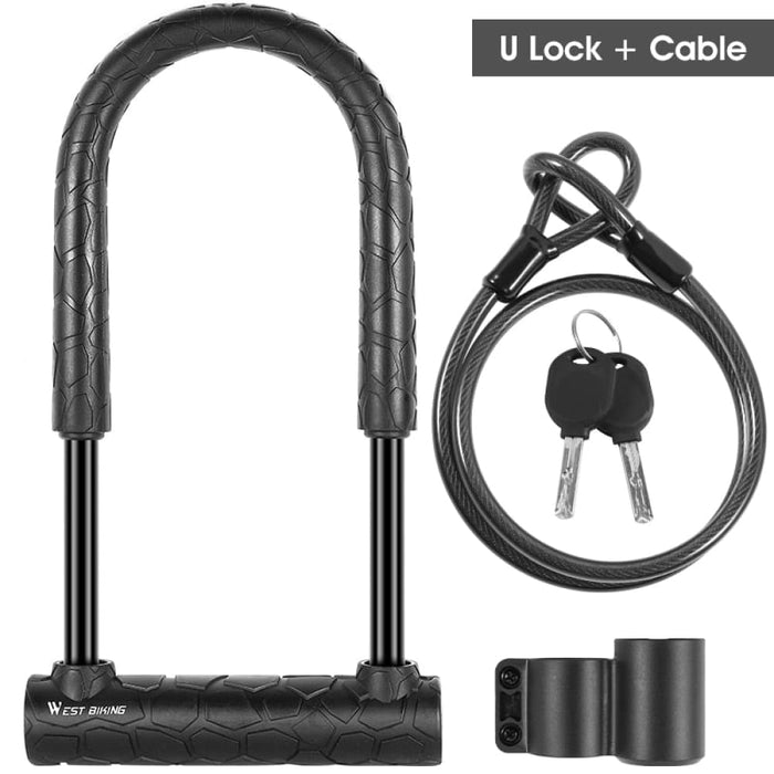 U Shape Bicycle Steel Lock With 2 Keys