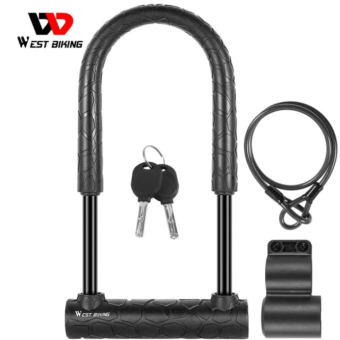 U Shape Bicycle Steel Lock With 2 Keys
