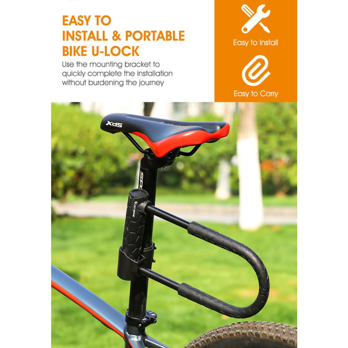 U Shape Bicycle Steel Lock with 2 Keys